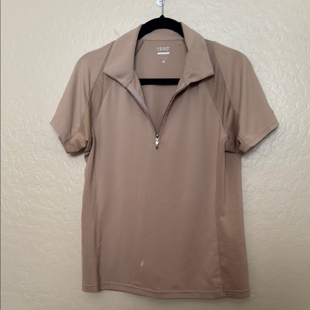 IZOD Tan Short Sleeve Polo Shirt